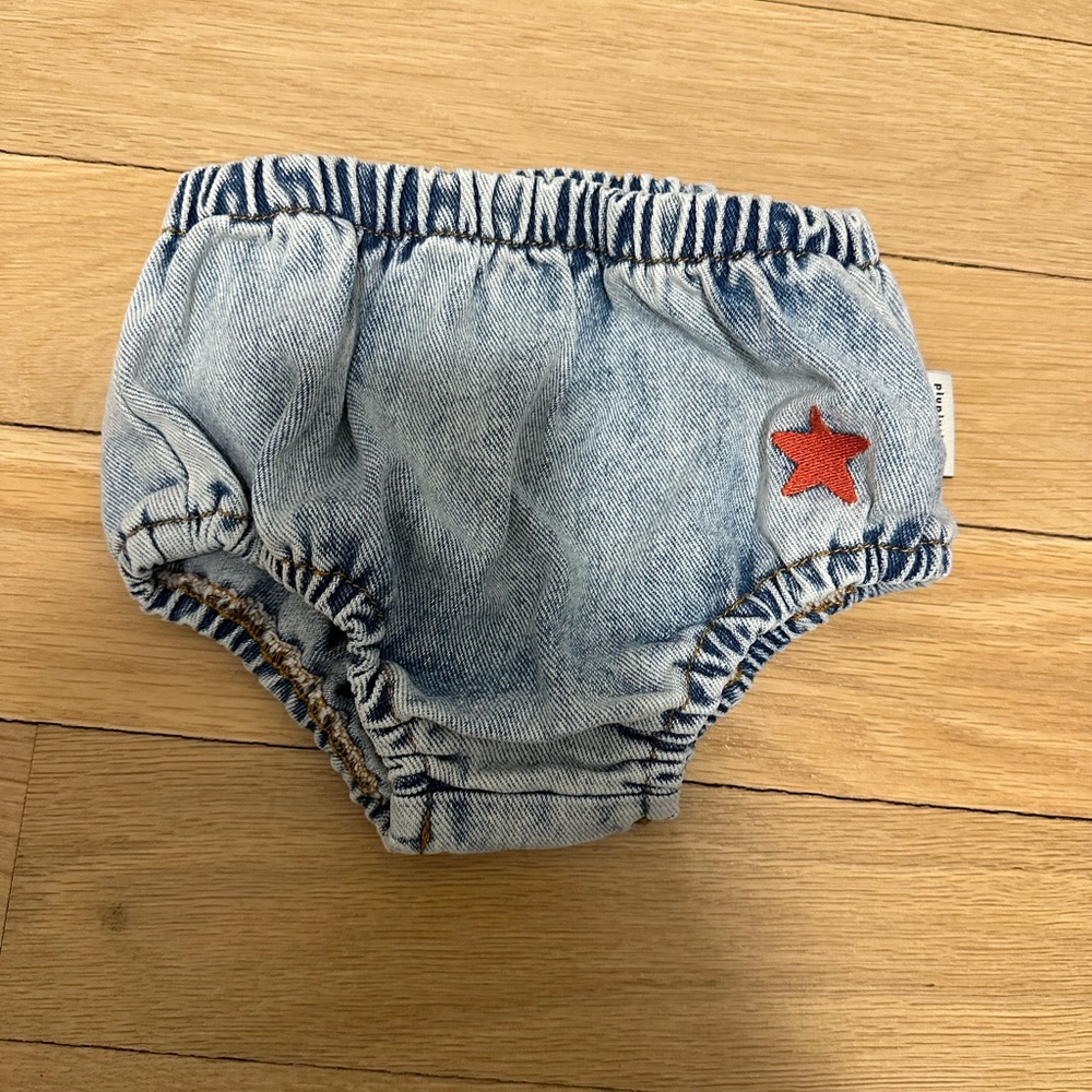 Denim Baby Bloomers with Red Star